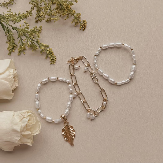 Monstera Leaf Bracelets Set